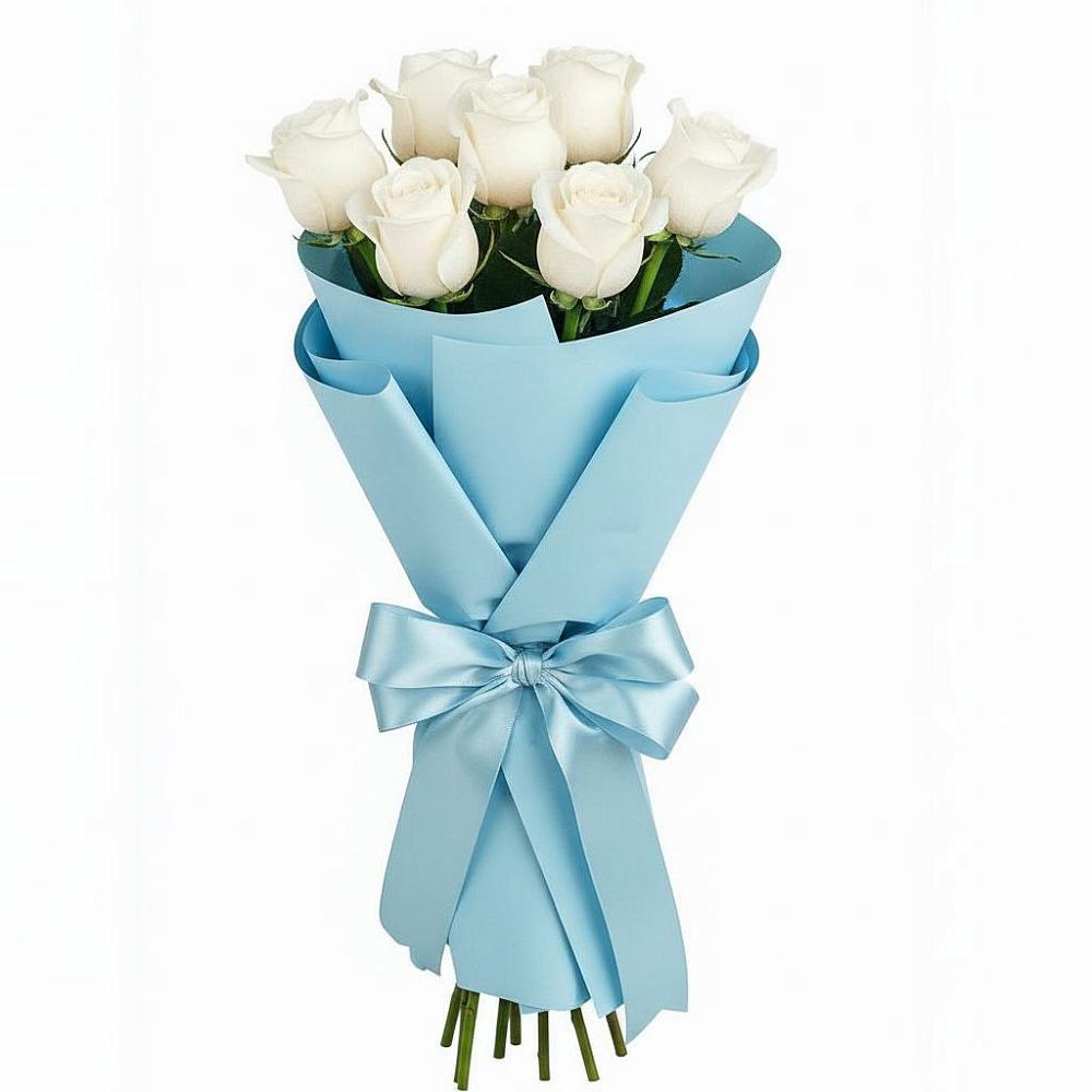 Букет 7 белых роз Проуд в Дне