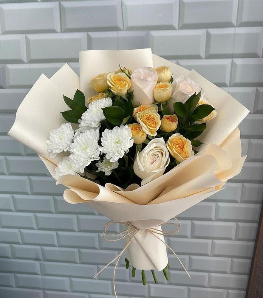 Букет цветов из: Розы и Хризантемы в Дне