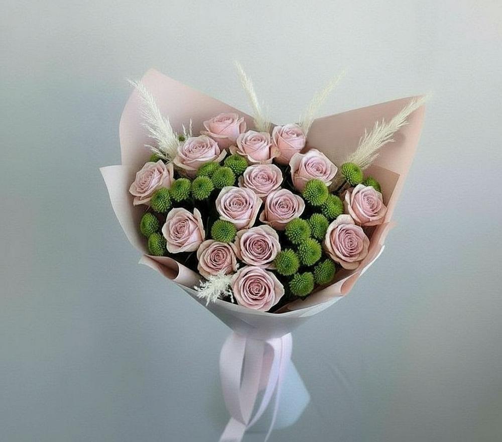 Букет цветов из: Розы и Хризантемы в Дне