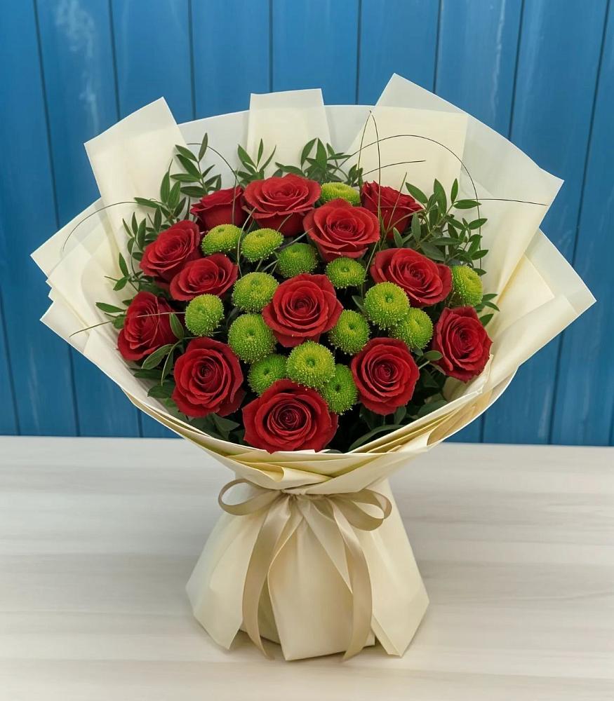 Букет цветов из: Розы и Хризантемы в Дне