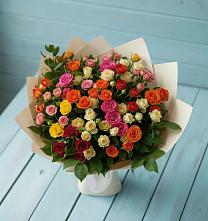 Букет Микс из разноцветных кустовых роз #REPLACE_PRED# Дне